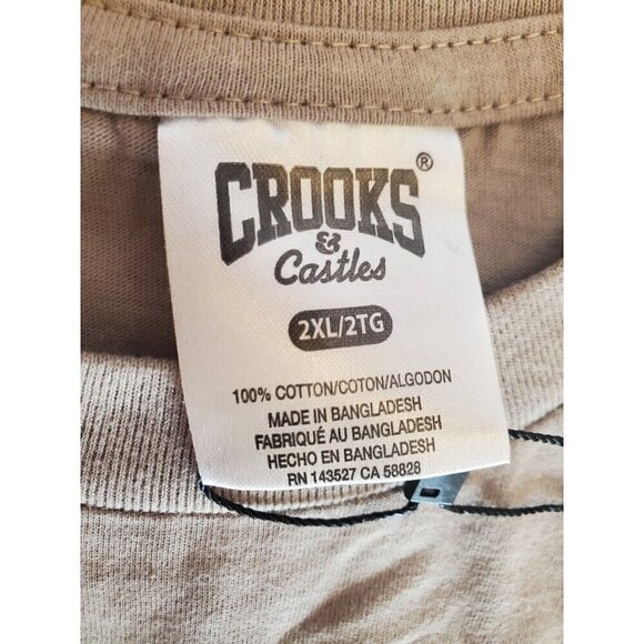 Crooks & Castles Mens 2XL Death Row Records Core Graphic Tee T-Shirt Tan NWT - Picture 3 of 9